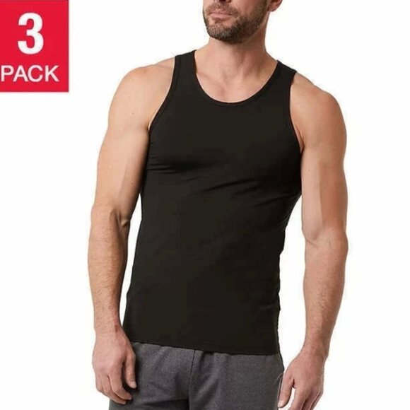 NEW 32 Degrees 3-Pack  Cool Men's Size M Comfort Mesh Tank Top Black - Picture 1 of 5